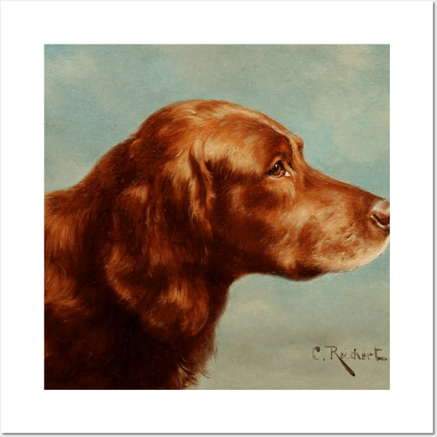 Portrait of an Irish Setter (circa 1900) by Carl Reichert Wall Art by Naves